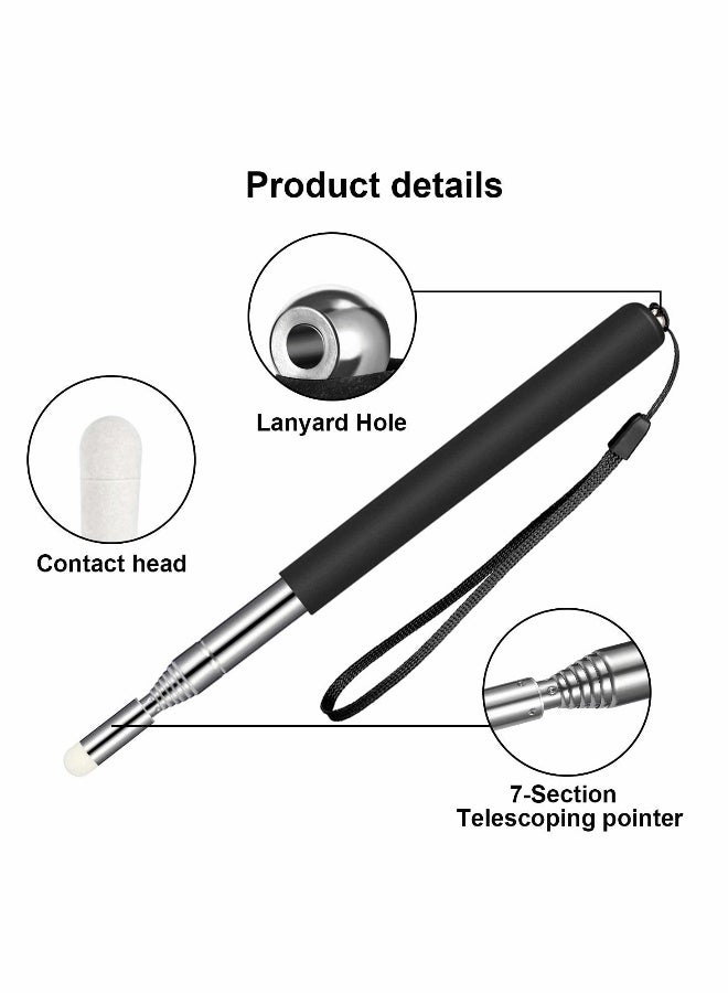 Retractable Teaching Pointer with 6 Extra Felt Nibs & Lanyard - Perfect for Presentations & Classroom Use - Image 3