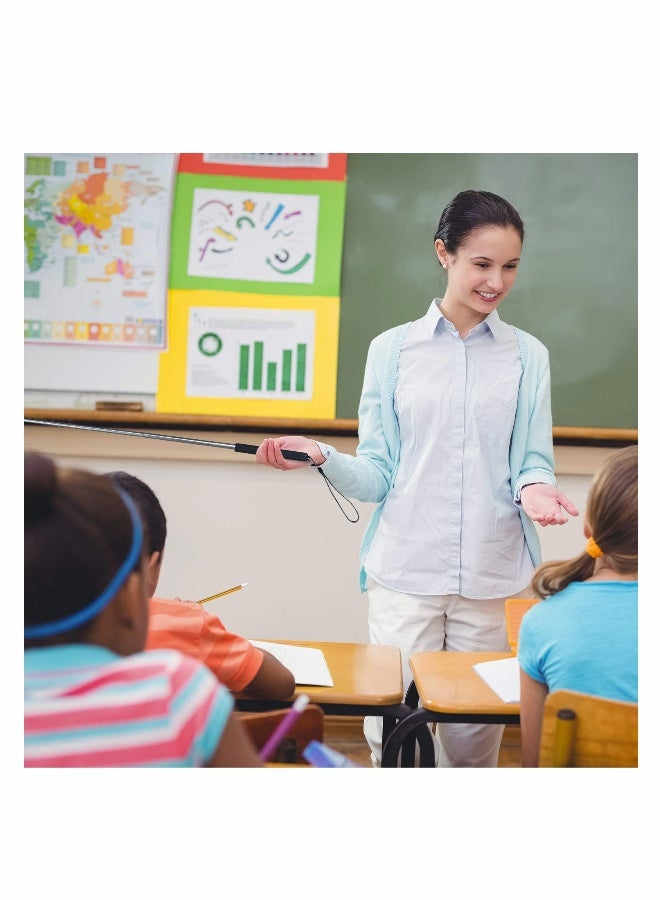 Retractable Teaching Pointer with 6 Extra Felt Nibs & Lanyard - Perfect for Presentations & Classroom Use - Image 5
