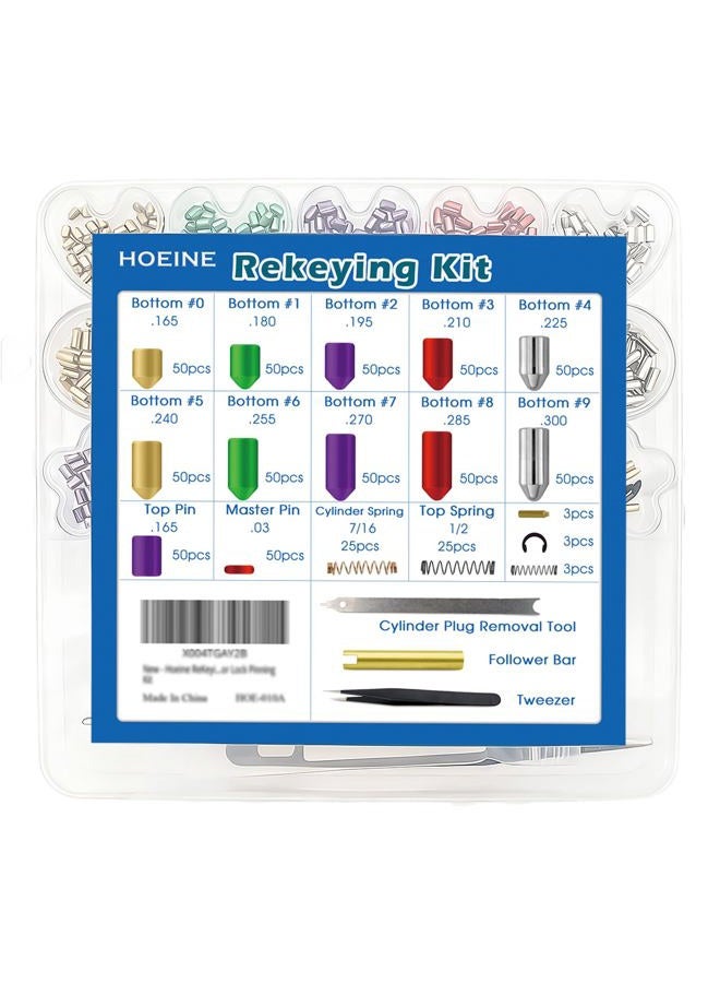 Hoeine Universal Rekeying Kit for Schlage Locks | Complete Lock Pinning Kit Includes Master, Bottom & Top Pins and Springs Professional Door Lock Re-Key Kit for Home & Commercial Security - Image 2