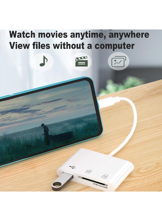 Generic valueable 1 SD Card Reader for iPhone iPad Camera, Dual Card Slot Memory Card Reader Supports SD and TF Card Trail Camera Viewer Sd Card Adapter, 3 in 1 Lightning to USB Camera Memory Card Reader Adapter - Image 2