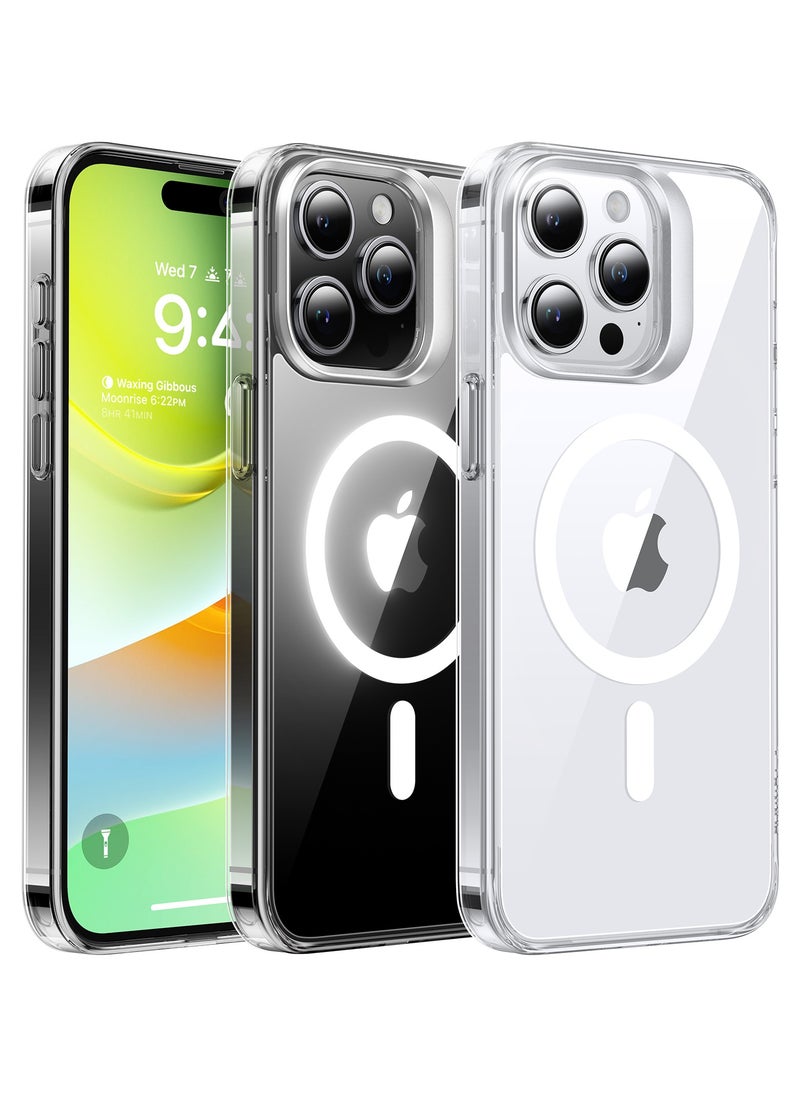 TORRAS - Magnetic Clear, 16FT [Mil-Grade Protection][Compatible with MagSafe] Stash Lens Stand Transparent Anti-Scratch Shockproof Slim Case for iPhone 15 Pro, Crystal Clear - Image 1
