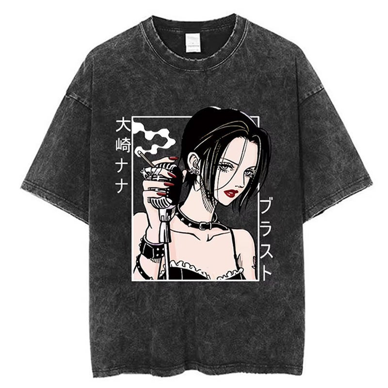 250G Pure Cotton Washed Distressed T-Shirt Large Size Export Export 145S5Tw - Image 1