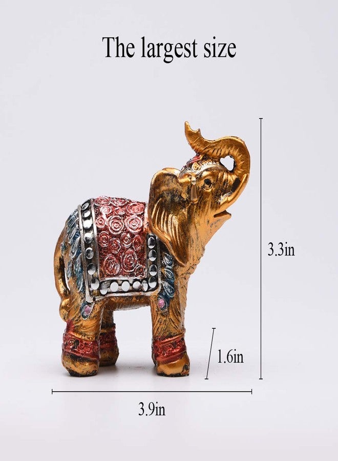 BRASSTAR Resin Elephants Family Seven Golden Statue Animal Figurine Home Office Feng Shui Decor Collection Gift TQZDPT13 - Image 2