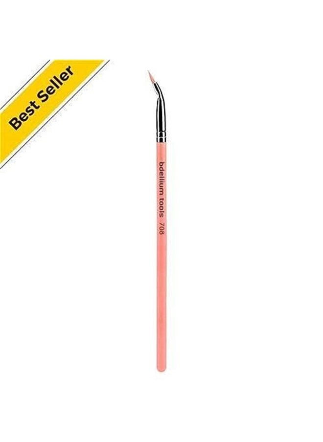 Bdellium Tools Bdellium Tools Professional Makeup Brush Pink Bambu Series - Bent Eyeliner 708  - Image 4