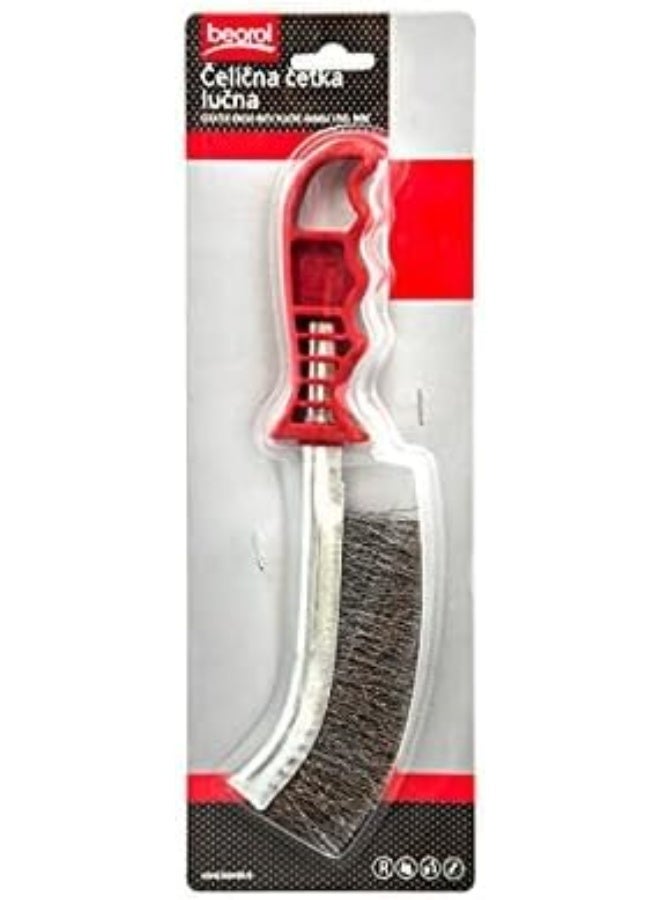 Beorol فرشاة يد سلكية مطلية بالفولاذ مع مقبض PVC لتنظيف الصدأ والخبث - Image 3