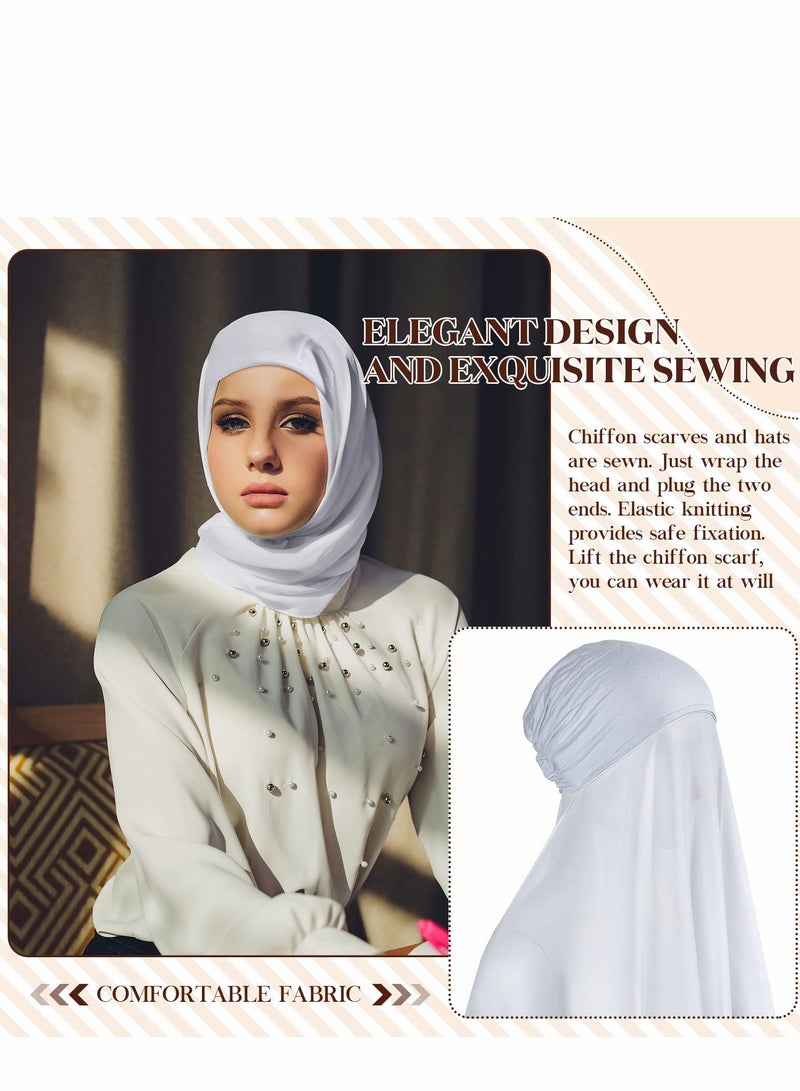 Barakah Soft Chiffon Hijab Scarf for Women with Tie Back Undercap - Available in Multiple Solid Colors for Instant Style - Image 2
