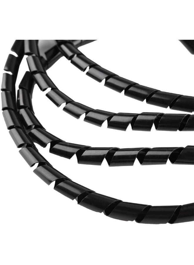 Poaker Spiral Wire Cable Wrap - Protective Cable Cover And Tidy Sleeve For Pc, Tv, Home And Office Cables Spiral Wrapping Band Organizer (Black, 15Mm) - Image 4