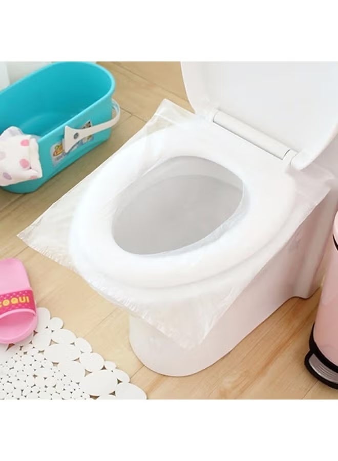 أغطية مقاعد المراحيض البلاستيكية القابلة للاستخدام مرة واحدة، مضادة للبكتيريا ومقاومة للماء، أغطية مقاعد المراحيض المحمولة للاستخدام في المراحيض العامة والفنادق والطائرات (25 قطعة)، - Image 5