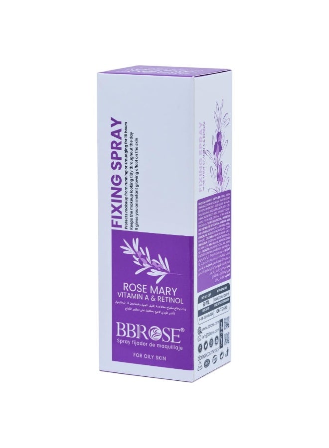 BBROSE Rosemary Vitamin A & Retinol Fixing Spray (60ml) | 18-Hour Makeup Protection from Smudging & Running | Long-Lasting & Oil-Control Formula | Instant Glow for a Fresh Look - Image 2