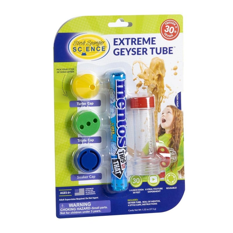 Steve Spangler Science Extreme Geyser Tube - Science Kit for Kids - Mentos & Soda Lab Experiment - Includes Tube, Candy, & Unique Spray Caps - Chemistry Magic - Classroom STEM Project - Image 1