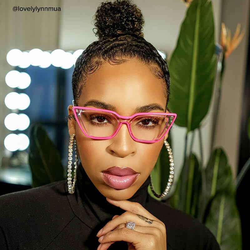 VOOGLAM Oversize Cat Eye Blue Light Blocking Glasses for Women Anti UV Eyestrain Eyewear Lyuba - Image 3