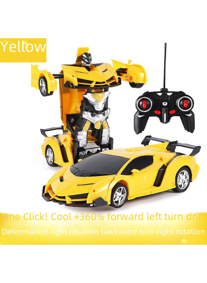 Generic Remote Control Transformable Car Model Robot Rechargeable Racing Car Police Children's Remote Control Sports Boys Toy-Color:Remote Control Deformation Orange (without Battery)  - Image 5