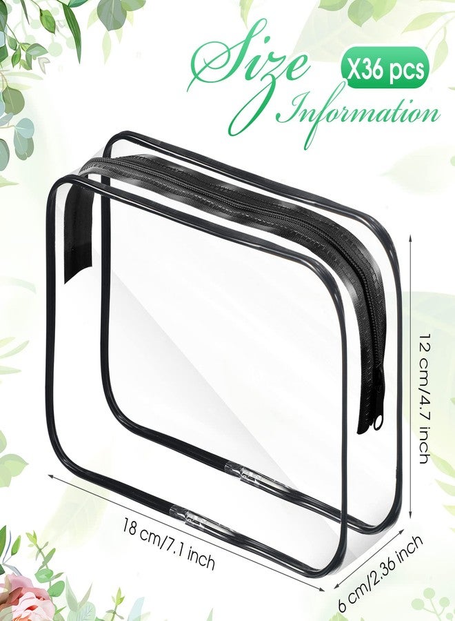 Reginary 36 Pieces Clear Makeup Bags Bulk Travel Toiletry Bags Transparent Cosmetic Pouches with Zipper Waterproof Portable PVC Plastic Zippered Organizer Cases for Women Men Vacation Travel Bathroom - Image 2