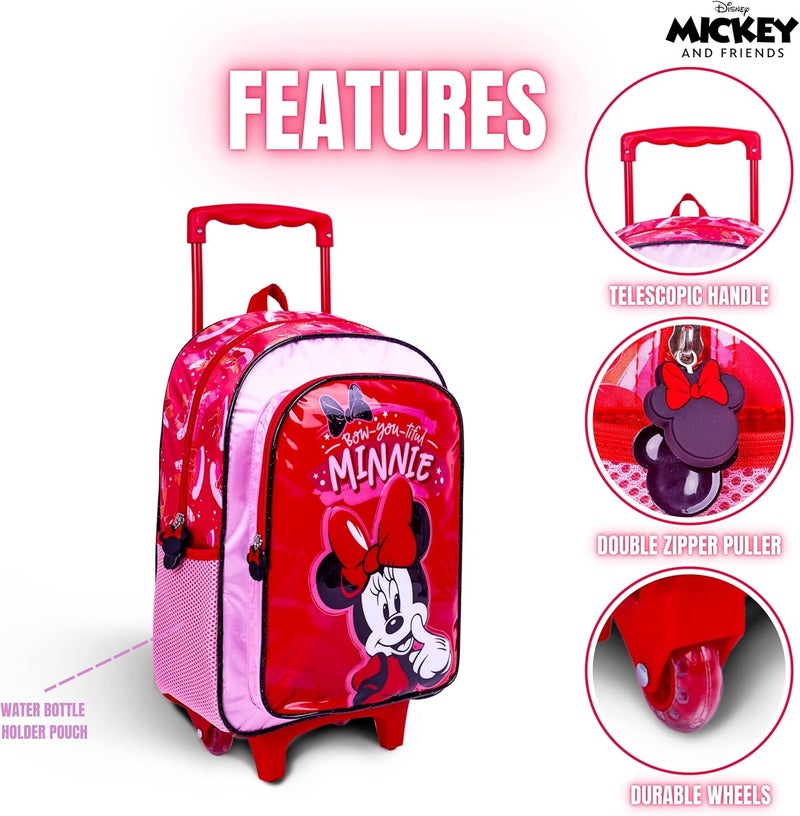 ترو كير مجموعة حقيبة مدرسية ديزني ميني ماوس للأطفال 3 في 1، مقاس 16 بوصة - حقيبة ظهر مريحة، حقيبة غداء معزولة، وحافظة أقلام، خفيفة الوزن، للطلاب من سن 6 سنوات فما فوق - مثالية للسفر والمدرسة، للبنات - Image 3