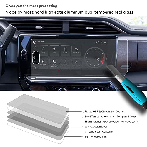 INNOSURE Glass Screen Protector Designed for 2022 2023 GMC Sierra 1500 AT4 / AT4X / Denali/Denali Ultimate 13.4 Inch Touch Screen (with hole button on left) Sierra 1500 Accessories Anti Glare (Matte) - Image 3
