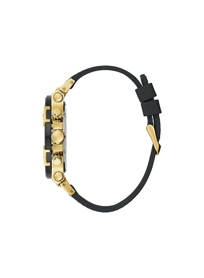 جس Guess Men's Black And Gold Chronograph Watch