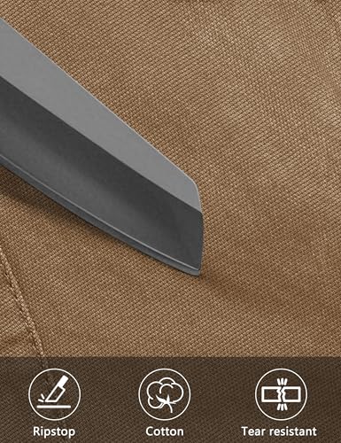 CRYSULLY Men's Working Ripstop Pants Tactical Hiking Stretch Pants Wild Combat Zipper Pockets Trousers Wolf Brown 34 - Image 5