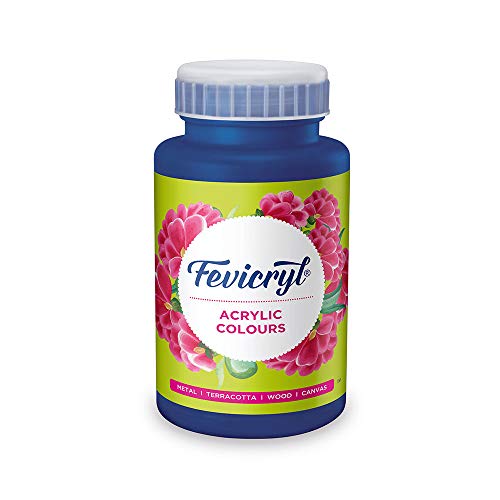 Fevicryl Acrylic Colour Prussian Blue 500ml | Art & Craft, DIY, Rich Pigment, Non-Craking Paint for Canvas, Wood, Leather, Earthenware, Metal | Ideal for school projects, Hobbyists, Artists - Image 1
