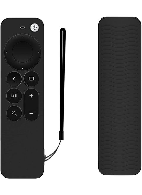2 Pack Silicone Case For A Pple Tv Si Ri Remote 2021 With Hand Strap Classic Controller Design Full Access To All Functions Not Original Tv Siri Remote 2021 Black
