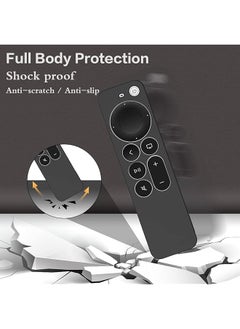 erorex 2 Pack Silicone Case For A Pple Tv Si Ri Remote 2021 With Hand Strap Classic Controller Design Full Access To All Functions Not Original Tv Siri Remote 2021 Black  - Image 3