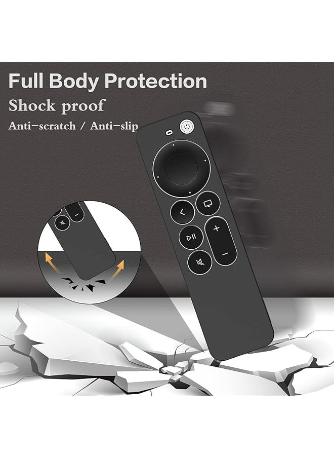erorex - 2 Pack Silicone Case For A Pple Tv Si Ri Remote 2021 With Hand Strap Classic Controller Design Full Access To All Functions Not Original Tv Siri Remote 2021 Black - Image 1