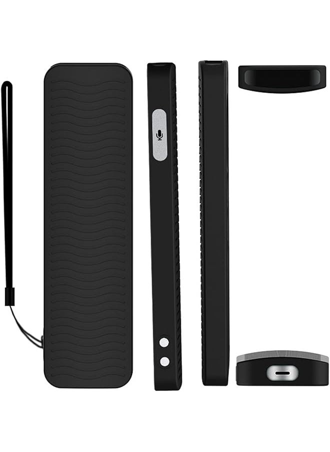 erorex - 2 Pack Silicone Case For A Pple Tv Si Ri Remote 2021 With Hand Strap Classic Controller Design Full Access To All Functions Not Original Tv Siri Remote 2021 Black - Image 1