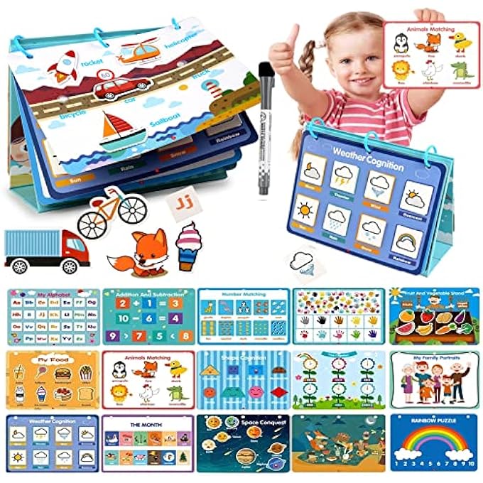 MONTESSORI STICKER BOOK FOR TODDLER 1-3 YEAR OLDS, MONTESSORI PRESCHOOL TODDLER LEARNING BOOK,EDUCATIONAL TOYS FOR 2-4 YEAR OLD LEARNING TRACING COLORING BOOK (16 THEMES BUSY BOOK) - Image 2
