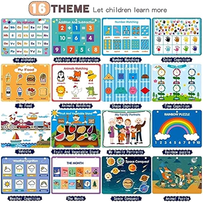 MONTESSORI STICKER BOOK FOR TODDLER 1-3 YEAR OLDS, MONTESSORI PRESCHOOL TODDLER LEARNING BOOK,EDUCATIONAL TOYS FOR 2-4 YEAR OLD LEARNING TRACING COLORING BOOK (16 THEMES BUSY BOOK) - Image 5