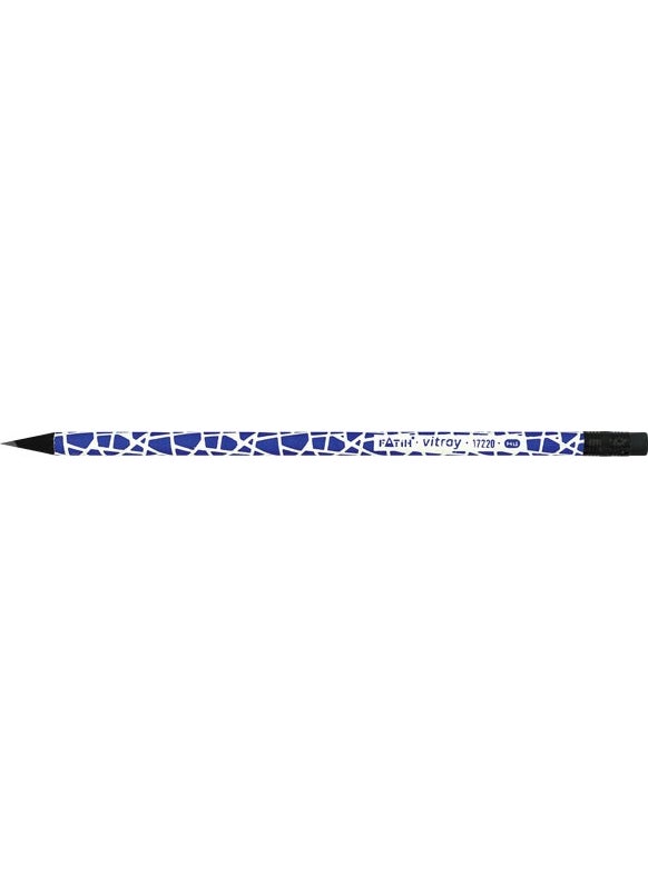 Fatih Pencil Stained Glass Black Slat with Eraser 17070 