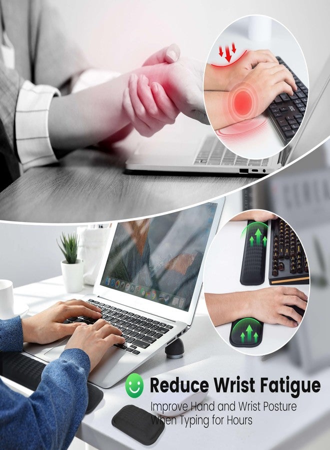 MEKASS Ergonomic Wrist Rest for Keyboard and Mouse, Soft Memory Foam Keyboard Wrist Rest Set with Non-Slip Silicone Base, Easy Typing, Pain Relief, Comfort for Office, Work, Gaming (Purple) - Image 5