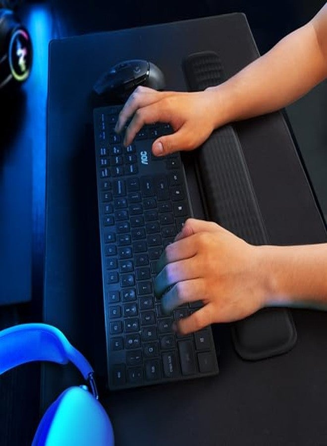 MEKASS Ergonomic Wrist Rest for Keyboard and Mouse, Soft Memory Foam Keyboard Wrist Rest Set with Non-Slip Silicone Base, Easy Typing, Pain Relief, Comfort for Office, Work, Gaming (Purple) - Image 2