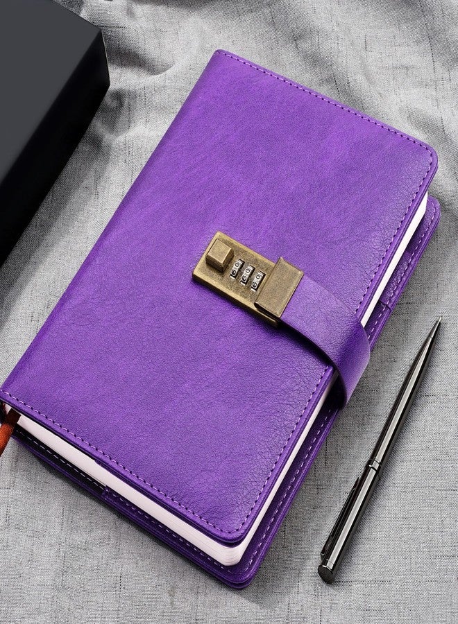 WEMATE Fathers Day Gifts Diary with Lock, A5 PU Leather Journal with Lock 240 Pages, Vintage Lock Journal Password Protected Notebook with Pen & Gift Box, Lock Diary Planner Organizer for Men and - Image 5
