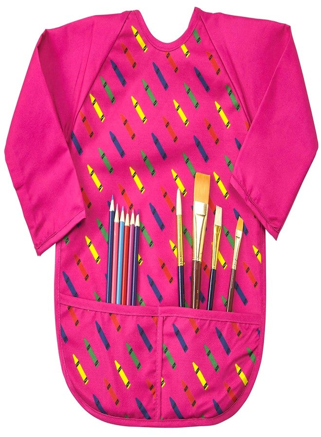 Abstract Kids Painting Apron - Toddler Art Smock - Waterproof Long Sleeve with 2 Pockets - Smocks for Kids for Painting and Eating (6 Months - 10 Years) - Image 1