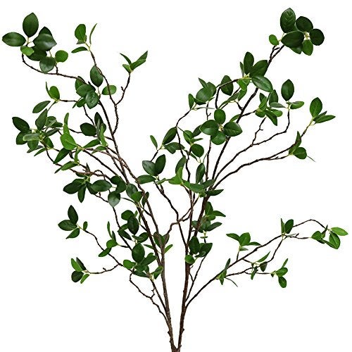 Htmeing Artificial Eucalytus Green Branches Faux Ficus Twig Home Office Shop Decoration (2PCS) - Image 1