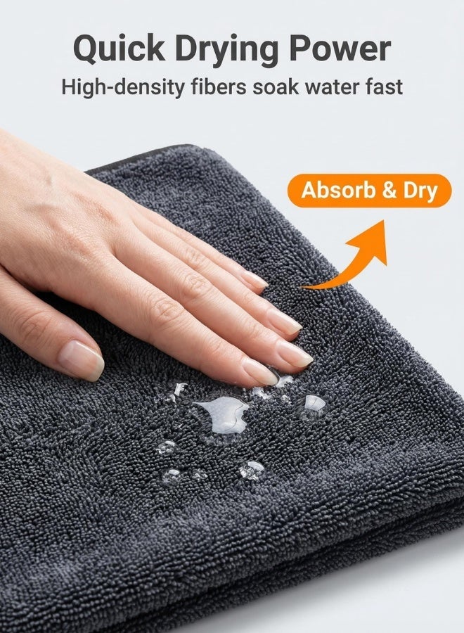SKT Shiketro 3 Pcs 1800 GSM Car Drying Towel Set (20x30/40x40/60x90cm) - Ultra-Absorbent, Streak-Free, Scratch-Free, No Water Spots Cleaning Towels for Car Owners, Auto Detailers & Home Users - Image 3