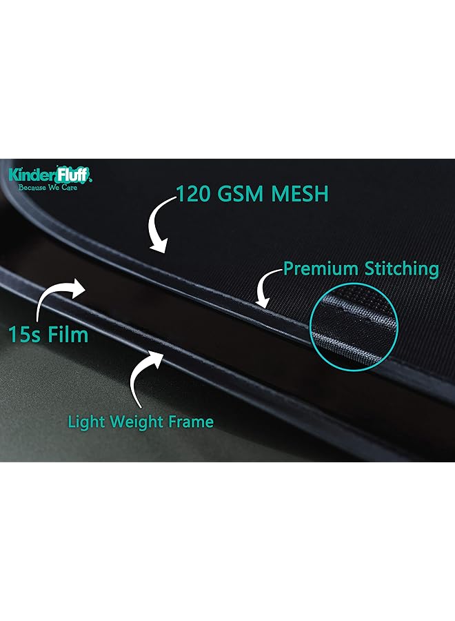 KINDER FLUFF Car Side Window Sun Shade For Baby (4 Pack) The Only Certified Sunshade Proven To Block Over 99% Uv Rays 100 Spf For Maximum Sun Protection For Kids & Pets Easy Fit On Cars Truck Suv - Image 5