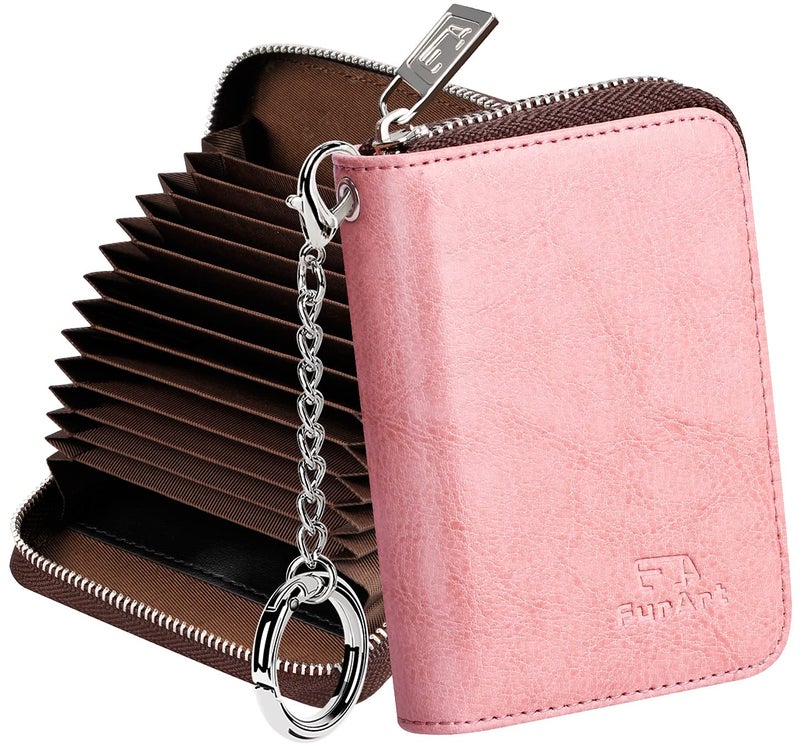 FurArt Zipper Wallet Women, RFID Blocking Credit Card Wallet, Business Card Holder, Compact Size KeyChain Wallet - Image 1