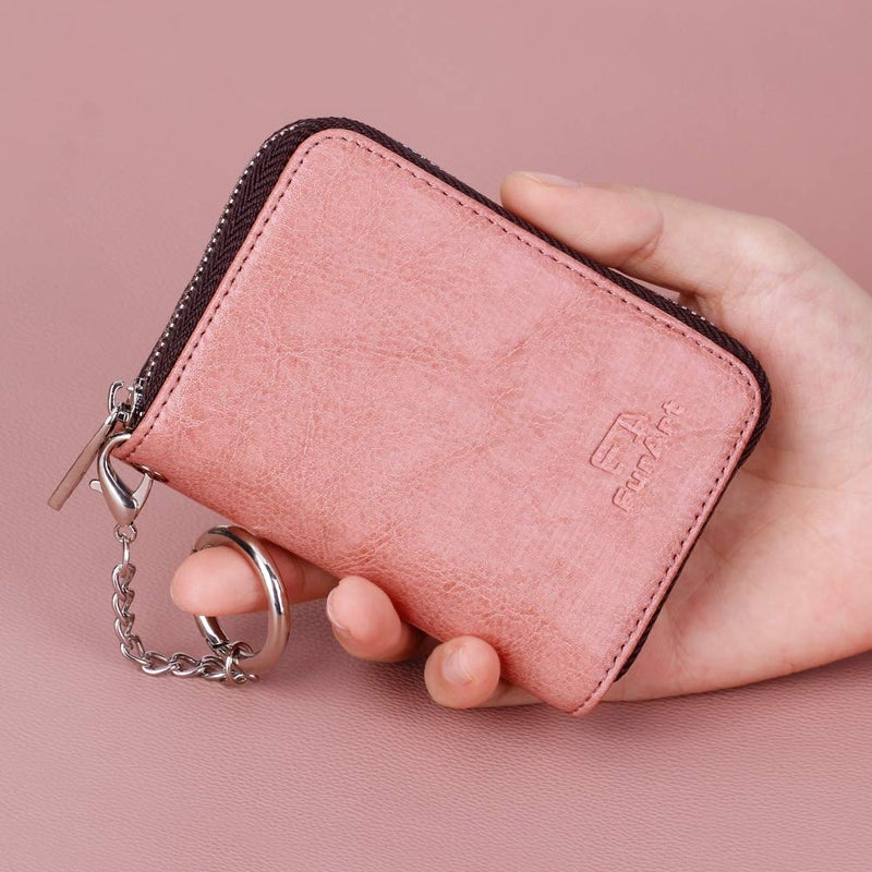 FurArt Zipper Wallet Women, RFID Blocking Credit Card Wallet, Business Card Holder, Compact Size KeyChain Wallet - Image 4