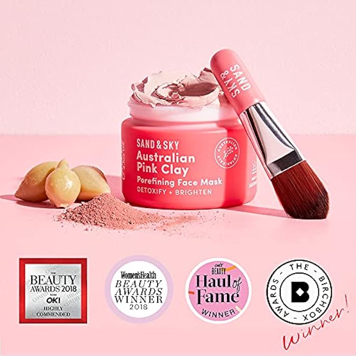 Sand & Sky Australian Pink Clay Detoxifying Face Mask with Vitamin C & Antioxidants - Pore Clearing Clay Mask for Blemish-Prone Skin, Fades Hyperpigmentation & Evens Tone - Image 2