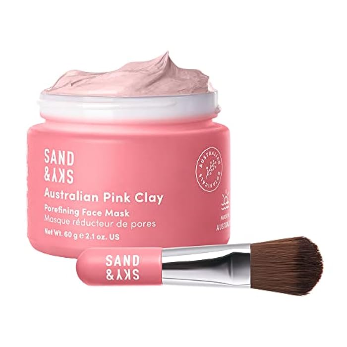Sand & Sky Australian Pink Clay Detoxifying Face Mask with Vitamin C & Antioxidants - Pore Clearing Clay Mask for Blemish-Prone Skin, Fades Hyperpigmentation & Evens Tone - Image 1