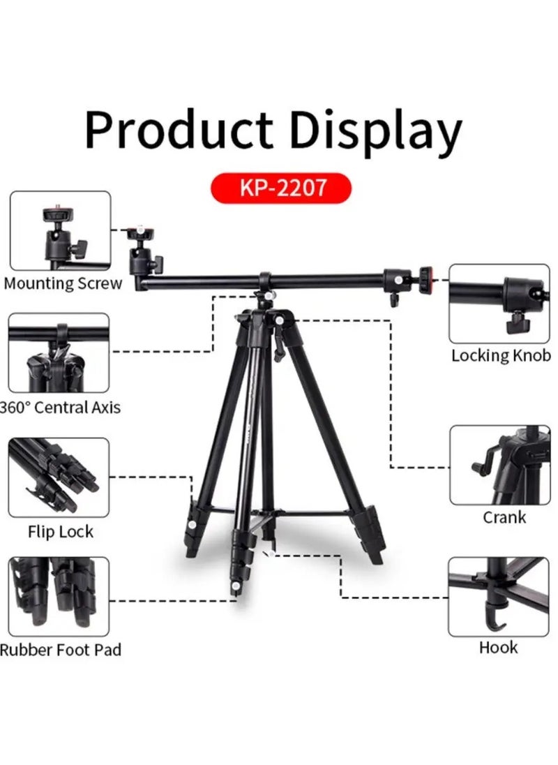 Jmary KP-2207 Travel Tripod Mobile Phone Holder Telescopic Camera Mount Tripod Stand  - Image 3