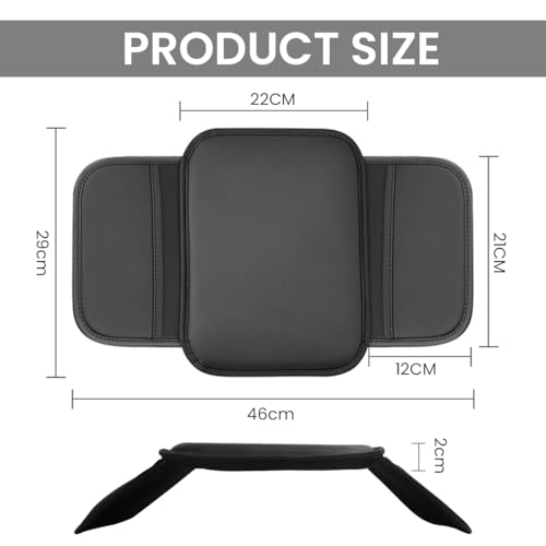 STHIRA® Universal Memory Foam Arm Rest for Car Premium PU Leather Car Arm Rest with Dual Storage Pouches Ergonomic Support & Stylish Design Armrest for Car Fits Most Car Models, Easy Installation - Image 2