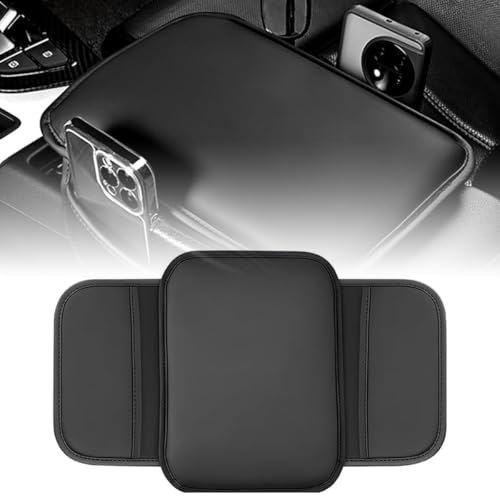STHIRA® Universal Memory Foam Arm Rest for Car Premium PU Leather Car Arm Rest with Dual Storage Pouches Ergonomic Support & Stylish Design Armrest for Car Fits Most Car Models, Easy Installation - Image 1