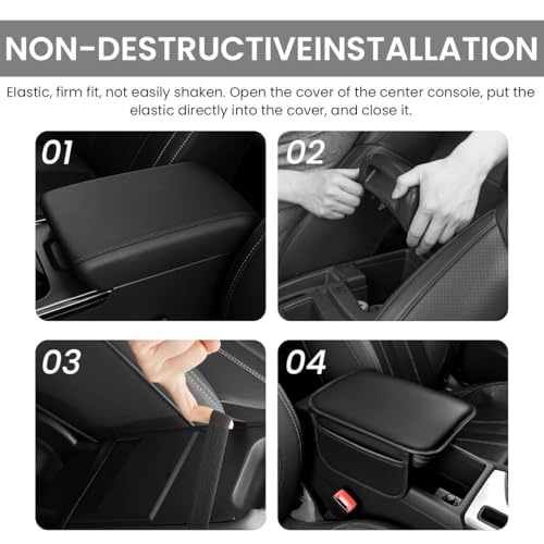 STHIRA® Universal Memory Foam Arm Rest for Car Premium PU Leather Car Arm Rest with Dual Storage Pouches Ergonomic Support & Stylish Design Armrest for Car Fits Most Car Models, Easy Installation - Image 4