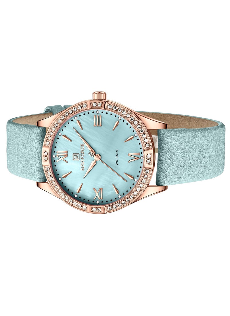 NAVIFORCE PU Band Quartz Standard Analog Wrist Watch For Women NF5038 RG/L.BE  - Image 3