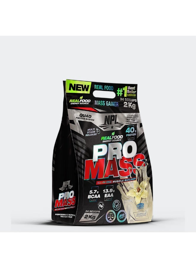 NPL Nutrition Pro Mass – مُكسب كتلة عالي الكربوهيدرات | إطلاق الكربوهيدرات متعدد المراحل | إنزيمات هضمية | يدعم القوة والحجم | مثالي لمن يعانون من زيادة الكتلة العضلية
