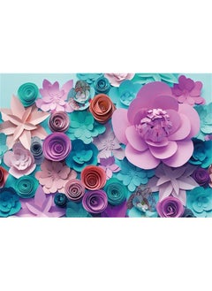 AOFOTO 8X6Ft Handmade 3D Paper Flower Backdrop Birthday Party Decoration Photography Background Baby Shower Kid Girl Woman Artistic Portrait Activity Banner Photo Shoot Studio Props Vinyl Wallpaper  - Image 1