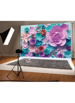 AOFOTO 8X6Ft Handmade 3D Paper Flower Backdrop Birthday Party Decoration Photography Background Baby Shower Kid Girl Woman Artistic Portrait Activity Banner Photo Shoot Studio Props Vinyl Wallpaper  - Image 3