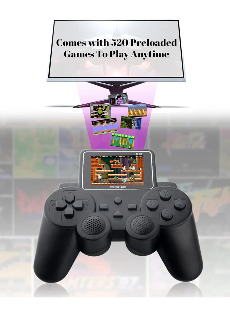 Generic PlayingStation 520-in-1 Retro Games Handheld - Controller Console with Loads of Classic Arcade Games - Gamepad Console with AV TV Out (Black Double Player)  - Image 5