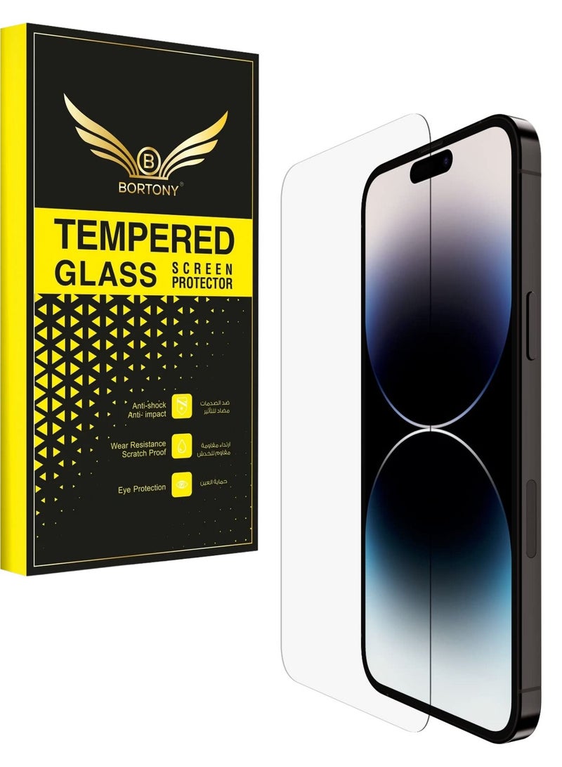 BORTONY Screen Protector for 14 Pro Max Sensor Protection Dynamic Island Case Friendly Tempered Glass Film 9H Hardness HD Clear For Apple iPhone 14 Pro Max [6.7 inch] - Image 1